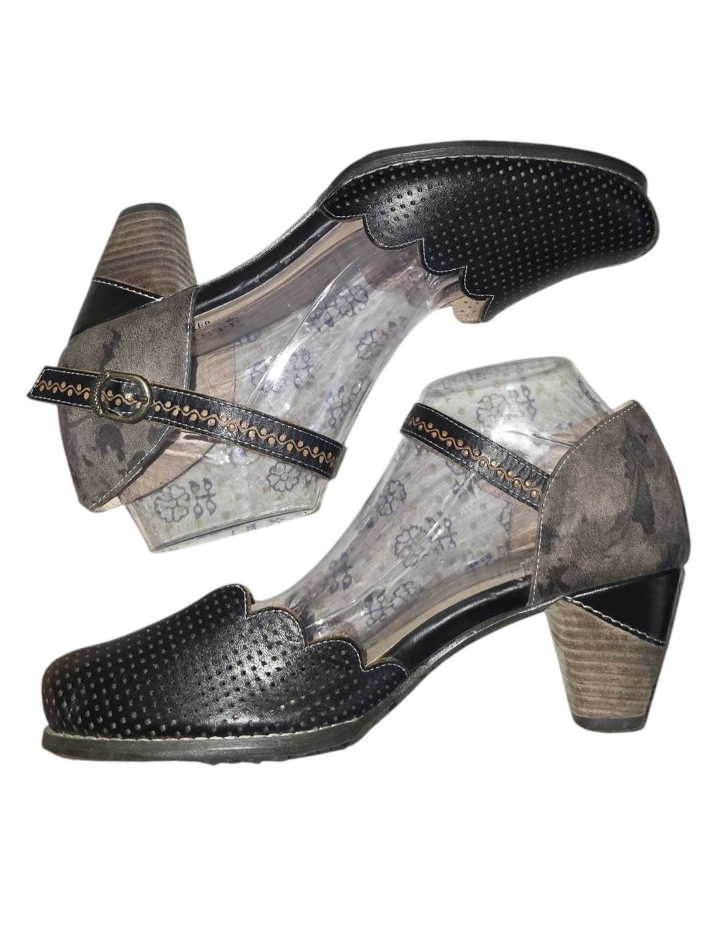 NEW! L'Artiste by Spring Step Leather Heeled Mary Janes - Parchelle - Picture 5 of 11